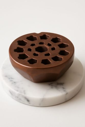 Wood Handcrafted Aluminium Ashtray with Geometric Design