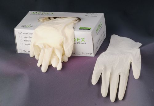 Latex Examination Gloves, Color : White