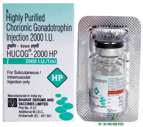HUCOG 2000IU Injection, Packaging Type : Vial