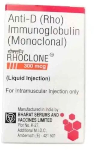 Rhoclone 300mcg Injection, Packaging Type : Vial