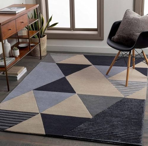 Plain Smooth Hand Tufted Carpets, Shape : Rectangular