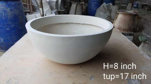 FRP Bowl Shape Planter, Color : Grey