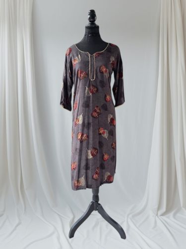 Grey Printed Cotton Kurti S, M, L