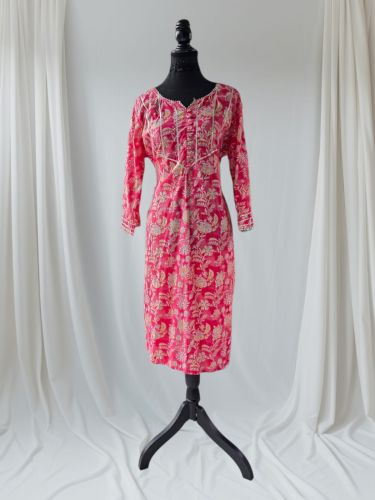 Pink Printed Rayon Kurti XL To XXL