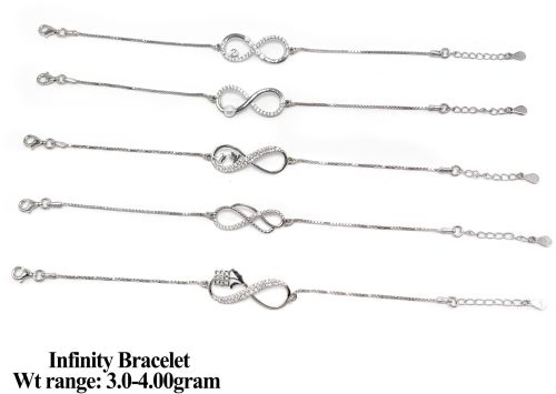 Sunbera 92.5 Silver Infinity Bracelets Elegant, Modern