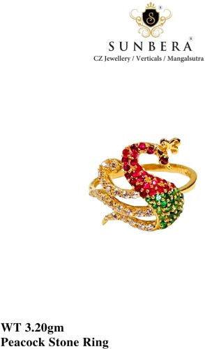 Polished 92% Gold Peacock Stone Ring, Certification : ISI Certified