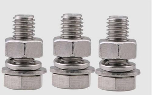 Smooth Stainless Steel Hex Screw Nuts Set, Color : Silver for Fastening