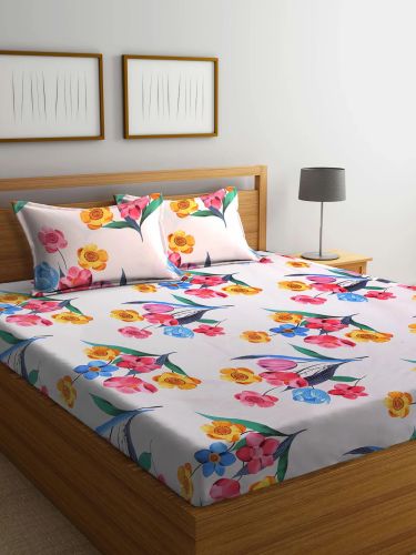 Cotton Printed Double Bed Sheet, Packaging Type : Multicolor