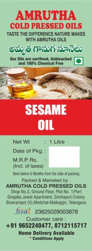Cold Pressed Sesame Oil, Color : Pale Yellow, Form : Liquid