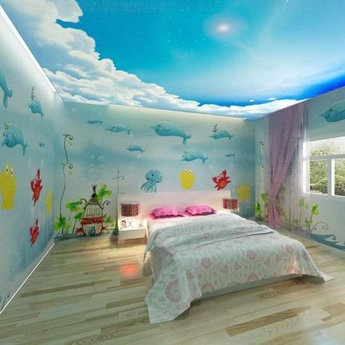 Clouds 3D Textile Barrisol Sky Stretch Ceiling, Finishing : Glossy