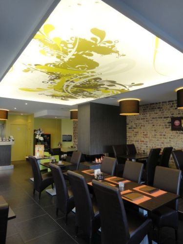 Aluminum Frame Multi Color Textile Cafe Stretch Ceiling