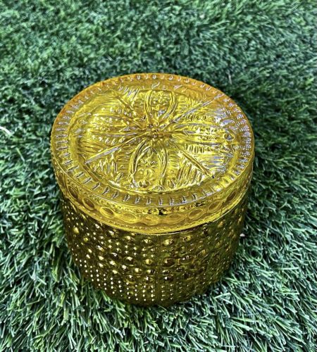 Polished Dotted Glass Candle, Color : Golden