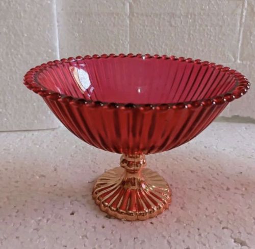 Red Melon Glass, Shape : Melon-shaped Embossing, Sizes : 6inchs