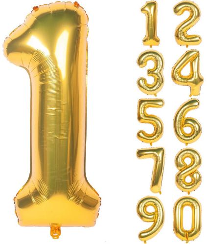 Foil Balloons Number 16Inch, Packaging Type : Gold