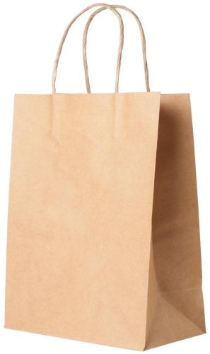 10x5x13 Inch Plain Kraft Paper Handle Bag