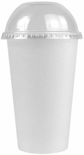 Disposable Paper Bowl With Dome Lid, Color : White for Food Serving