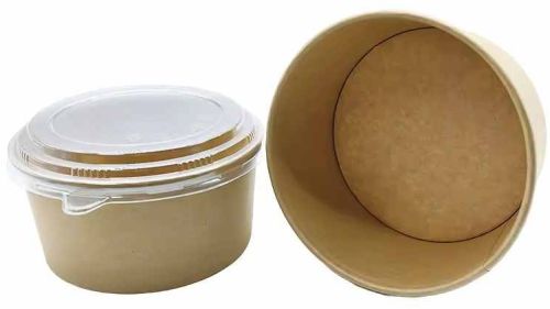 Flat Lid Brown Paper Bowl 4 To 32 OZ for Food Serving