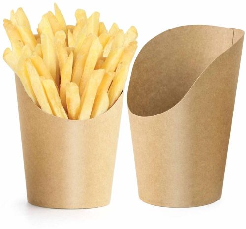 Plain Kraft Paper French Fries Pouch, Color : Brown