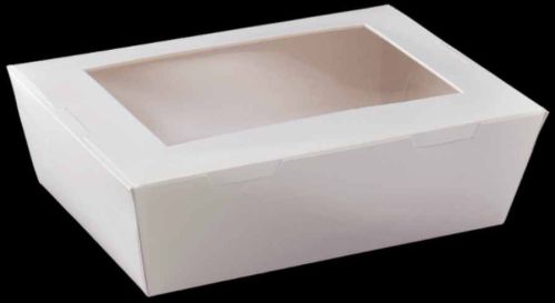 Paper Window Disposable Lunch Box, Color : White for Food Packaging