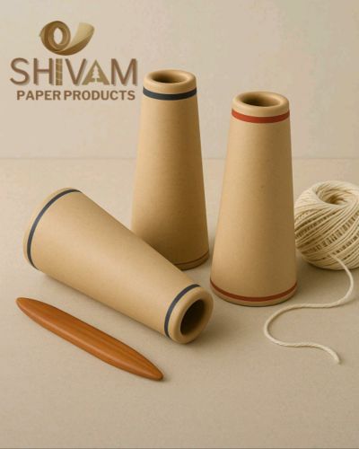 Eco Friendly Paper Yarn Cone 4.20 3.20, Packaging Type : Brown