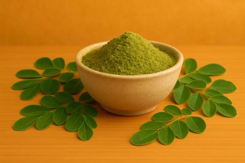 Natural Moringa Powder, Color : Green, Packaging Type : Plastic Bag