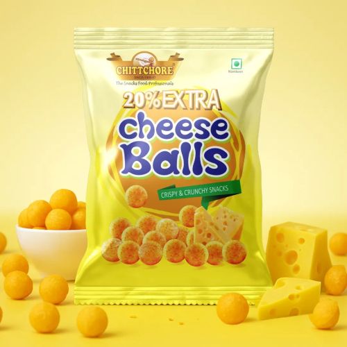 Chittchore Cheese Balls Snacks, Color : Yellow, Weight : 200 Grams