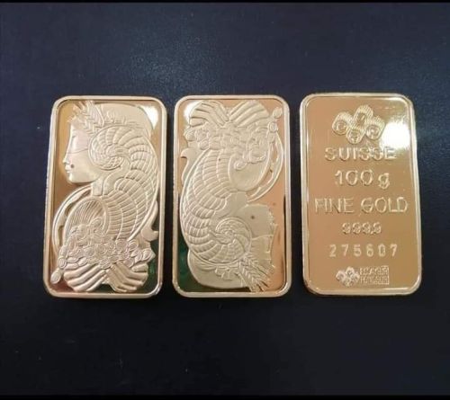 Polished Plain Mmtc Pamp Gold 100grams Coin 25-30cm, 22×44mm