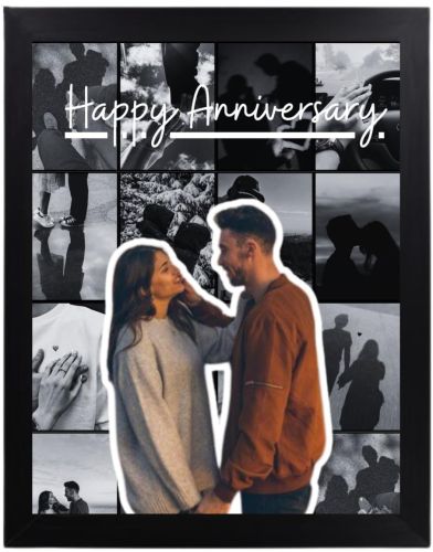 Polished Plastic Photo Frames, Color : Black