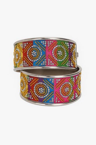 Metal Plastic Multicolor Women Bangle Set Versatile