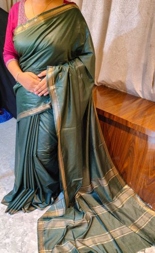 Kota Silk Maheshwari Design Saree, Color : Multicoloured