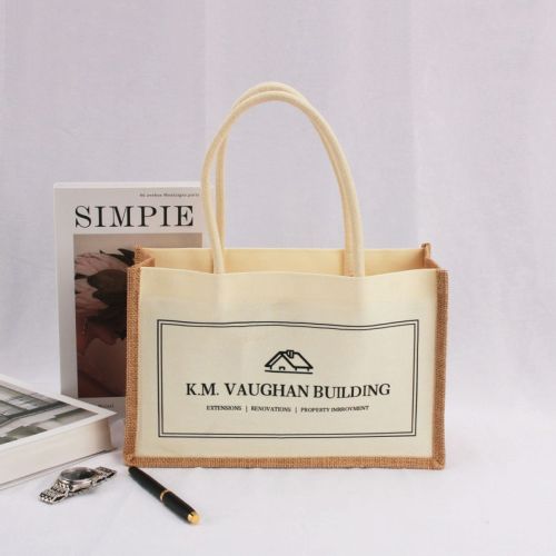 Printed Cotton Jute Promotional Bags Standard Classy