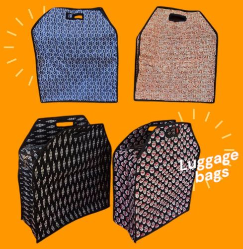 Cotton Printed Square Luggage Bags Standard