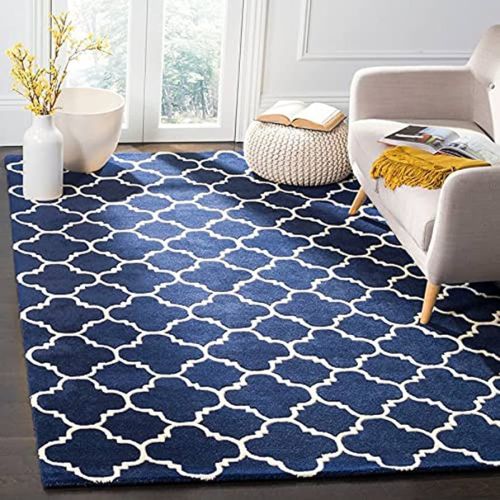 Classic Handmade Woolen Floor Carpet, Color : Blue for Indoor