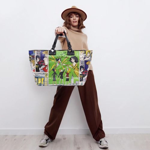 Leather & Canvas Dvf Wonder Woman Tote Bag, Capacity : 25 Liters