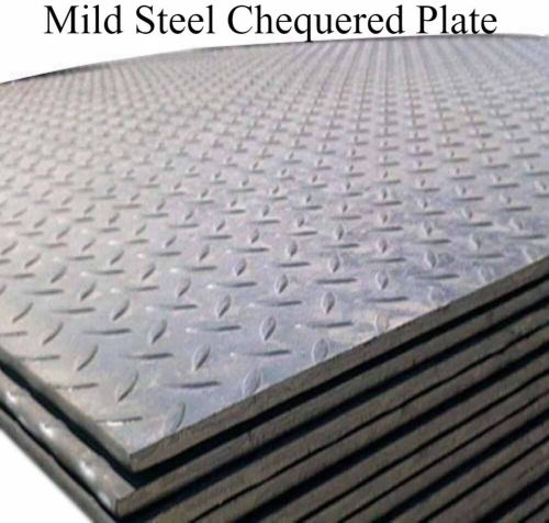 Raised Diamond Pattern Mild Steel Chequered Plate, Color : Grey