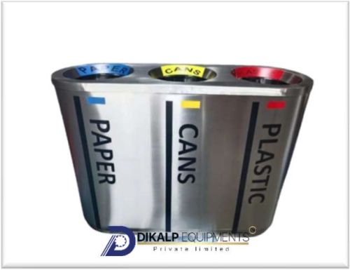 Stainless Steel Recycling Bin, Color : Silver for Indoor Outdoor