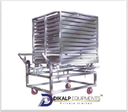 Polished Stainless Steel Autoclave Trolley, Color : Silver