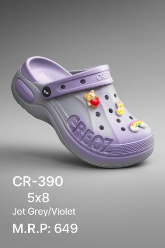 Printed Women Crocs, Color : Purple, Packaging Type : Box
