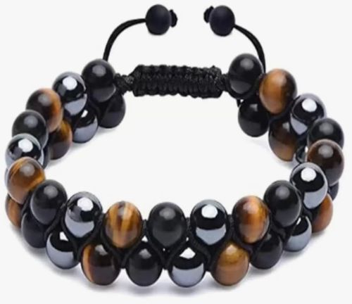 Polished Crystal Triple Protection Double Layer Bracelet