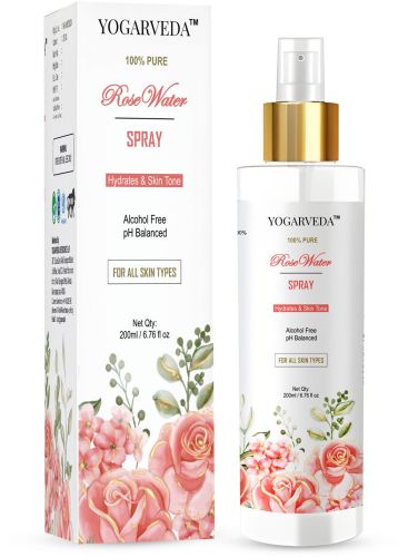 Yogarveda Rose Water 200 ML, Form : Liquid