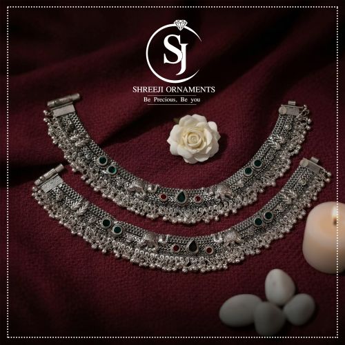 Polished Silver Payal, Brand Name : Shriji Ornaments Wedding Wear