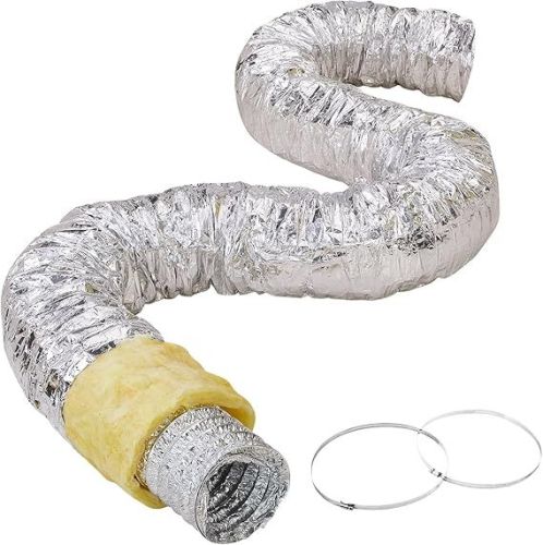 Aluminium Polished Fire Retardant Insulated Flexible Duct