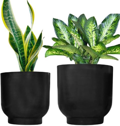 Plain Polished Decorative Plant POT, Color : Black