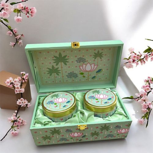 Polished 2Jar MDF Box Folk Art 5/9, Box Capacity : 500 Gms