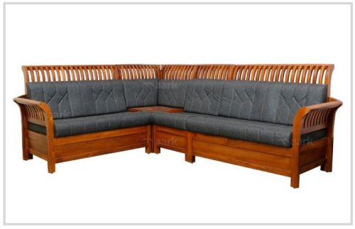 L Shape Sofa, Color : Light Brown, Frame Material : Wooden