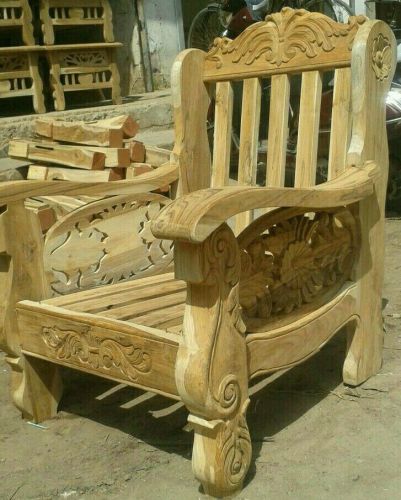 Non Polished Wood Chairs, Color : Brown