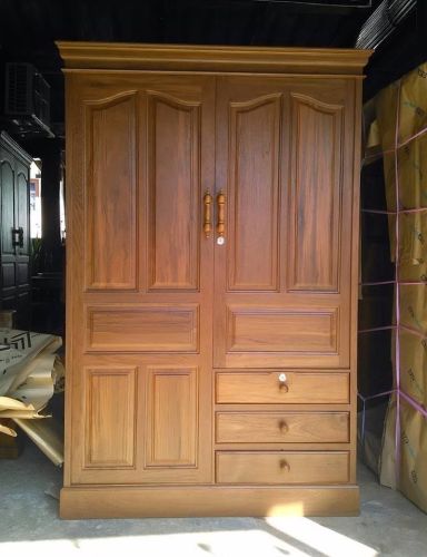 Hinged Doors Plain Wood Wardrobe Modern