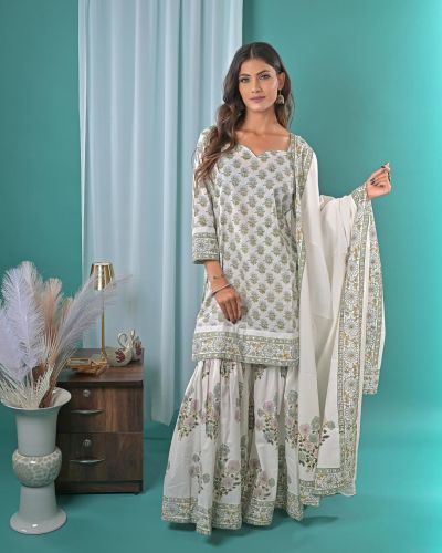 Printed Cotton Kurties Festive Wear