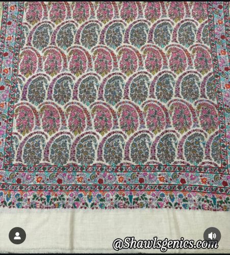 Printed Embroidered Pashmina Shawls, Color : Multicolor Fancy