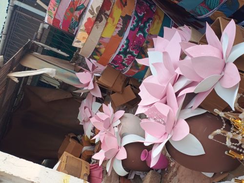 Coated PVC Artificial Flowers, Color : Multicolor Decoration